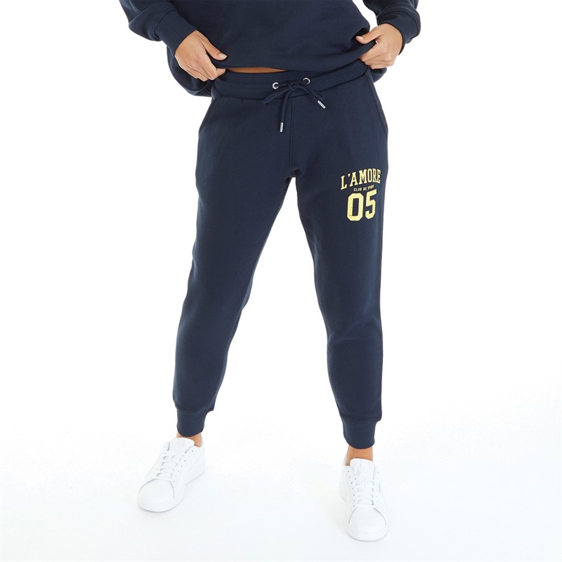 L'amore Couture Womens Champion Slim Joggers Navy