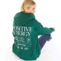 L'amore Couture Womens Lamore Couture Good Vibes Zip Thru Hoodie Forest Green