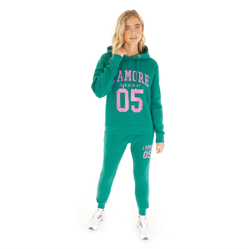 L'amore Couture Womens Lamore Couture Champion Slim Joggers Teal