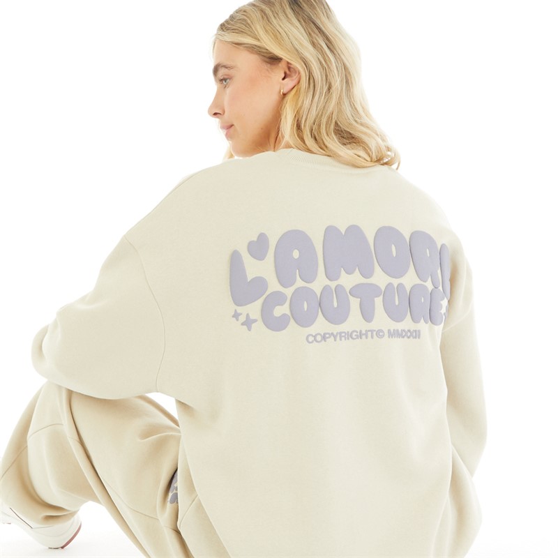 L'amore Couture Womens Lamore Couture Freedom Sweatshirt Ecru