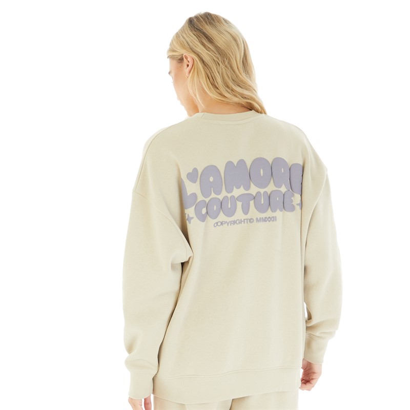 L'amore Couture Womens Lamore Couture Freedom Sweatshirt Ecru