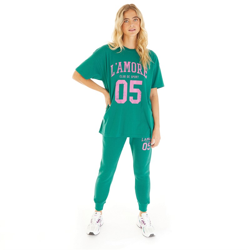 L'amore Couture Womens Lamore Couture Sports Oversized T-Shirt Teal