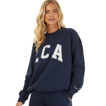 L'amore Couture Womens Sports Oversized Sweatshirt Navy