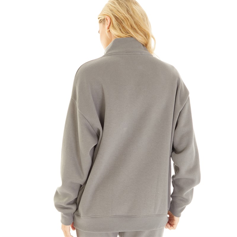 L'amore Couture Womens Lamore Couture 05 Zip Neck Sweatshirt Charcoal