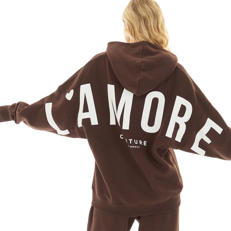 L'amore Couture Womens Ryleigh Hoodie Brown