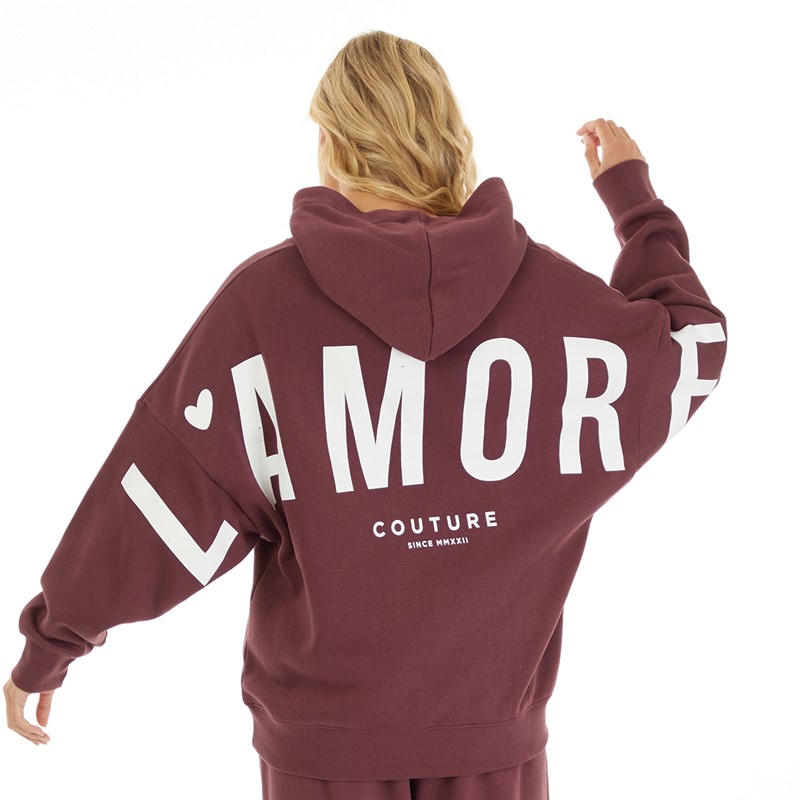 L'amore Couture Womens Ryleigh Hoodie Plum