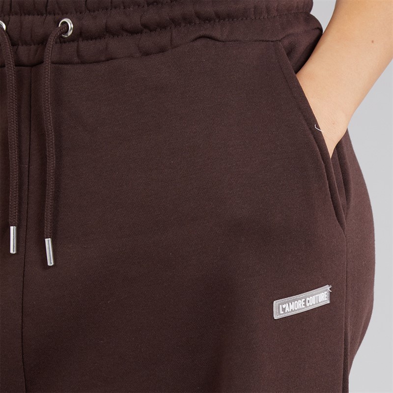 L'amore Couture Womens Ryleigh Loose Fit Joggers Brown
