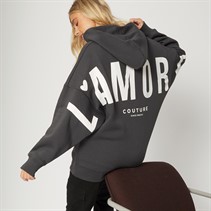 L'amore Couture Womens Ryleigh Hoodie Charcoal