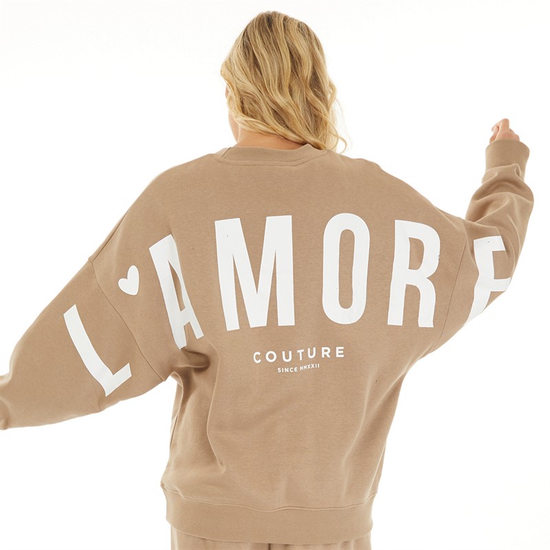 L'amore Couture Womens Ryleigh Sweatshirt Taupe