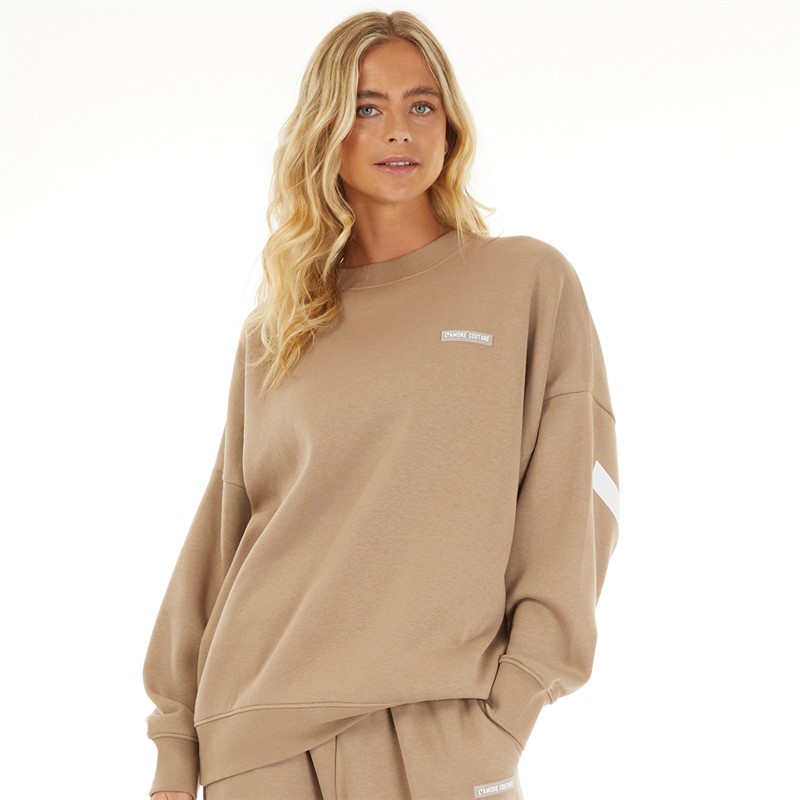 L'amore Couture Womens Ryleigh Sweatshirt Taupe