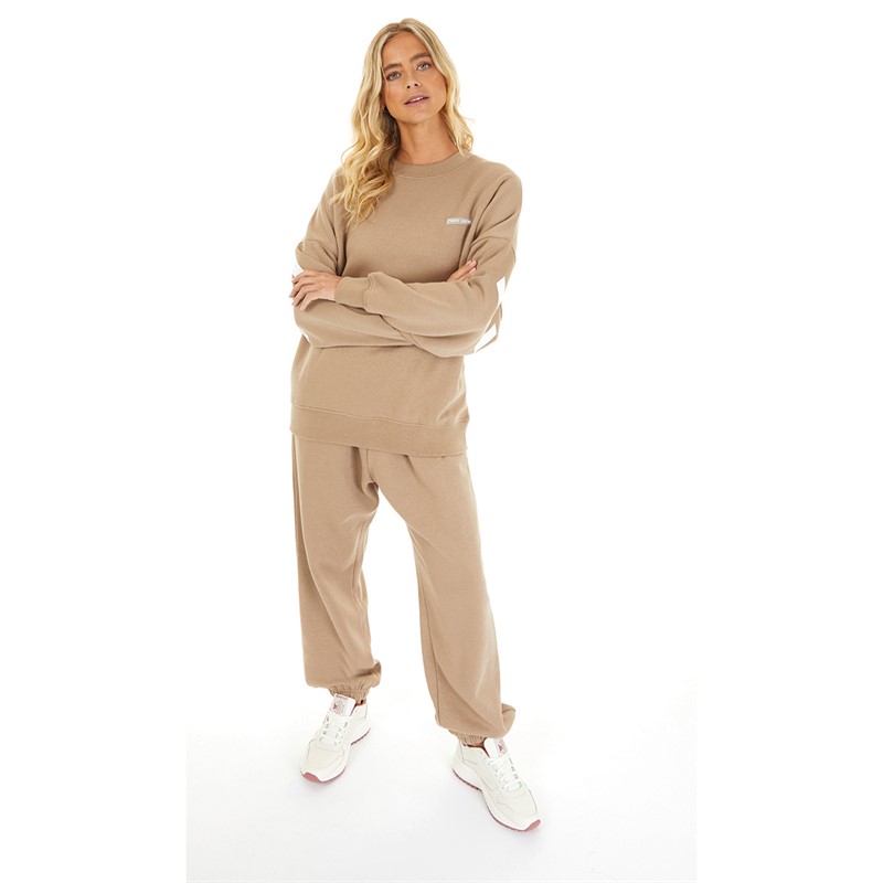 L'amore Couture Womens Ryleigh Loose Fit Joggers Taupe