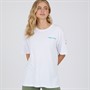 L'amore Couture Womens Como Oversized T-Shirt White/Teal