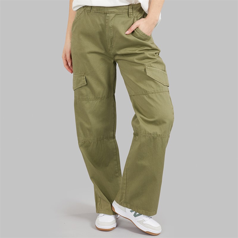 L'amore Couture Womens Rometta Cargo Trousers Khaki