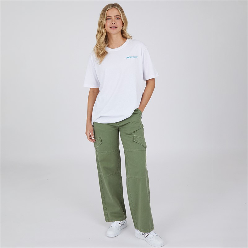 L'amore Couture Womens Rometta Cargo Trousers Khaki