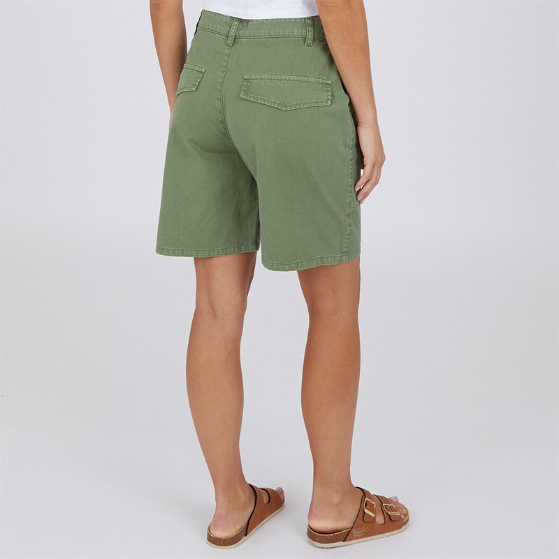L'amore Couture Womens Rora Wide Leg Cargo Short Khaki