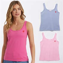 L'amore Couture Womens Laval Three Pack Vests Pink/Hot Pink