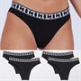 L'amore Couture Womens Cento Five Pack Briefs Black
