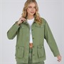 L'amore Couture Womens Nice Utility Jacket Khaki