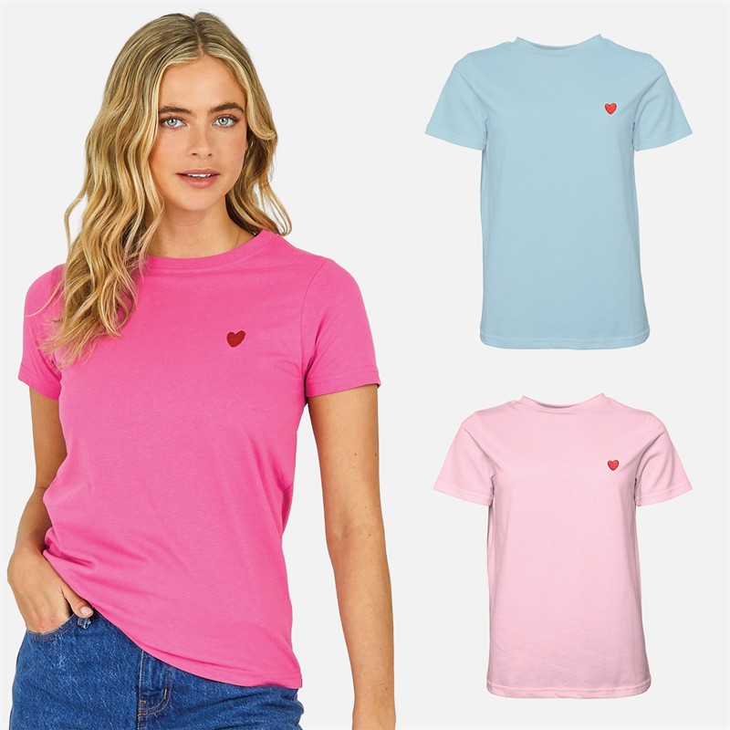 L'amore Couture Womens Malmo Three Pack T-Shirts Hot Pink/Pink/Lilac