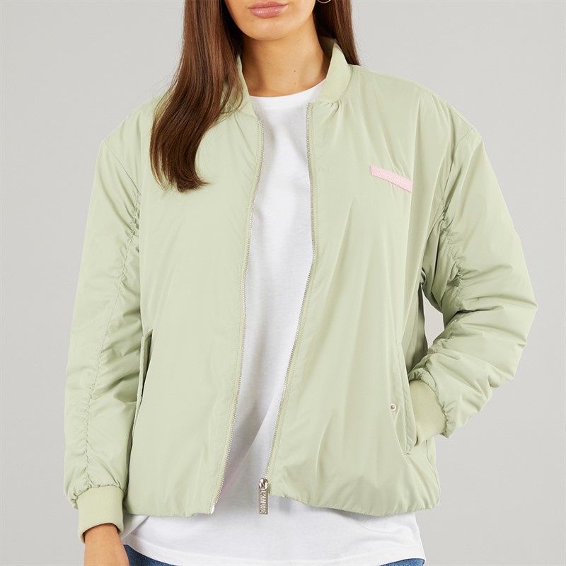 L'amore Couture Womens Yankee Bomber Jacket Sage