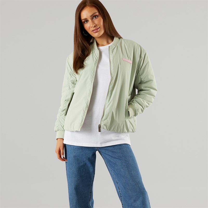 L'amore Couture Womens Yankee Bomber Jacket Sage