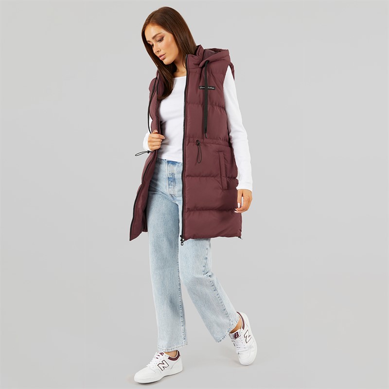 L'amore Couture Womens Starlight Gilet Burgundy