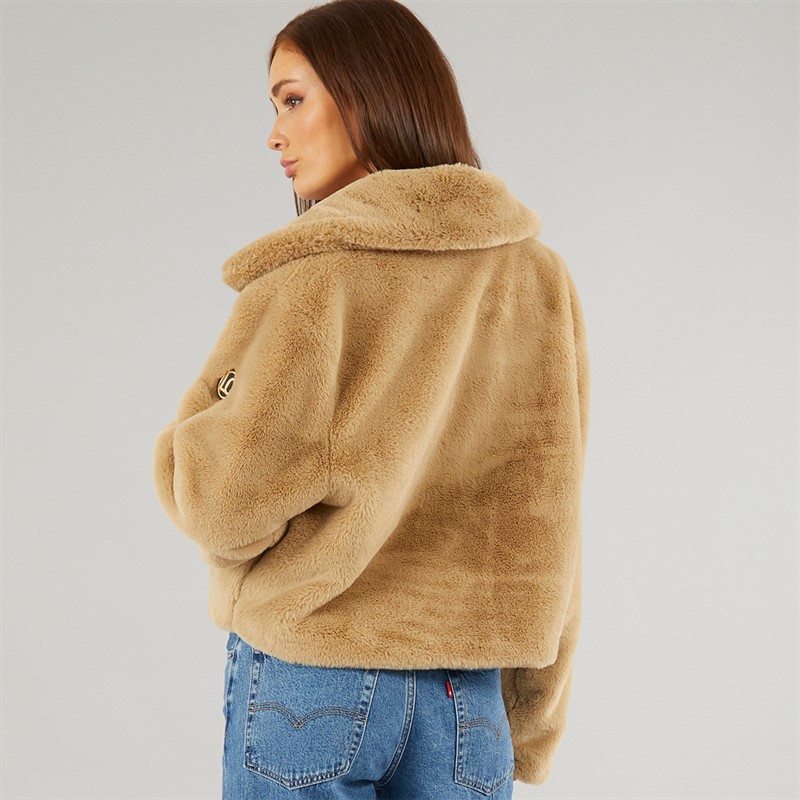 L'amore Couture Womens Atlanta Fur Coat Tan