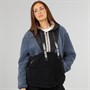 L'amore Couture Womens Midtown Hooded Borg Fleece Black/Charcoal