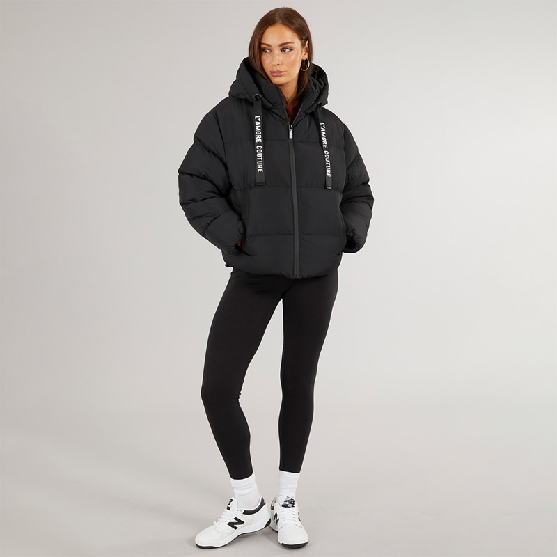L'amore Couture Womens Rhode Island Short Puffer Black
