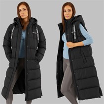 L'amore Couture Womens Lenox Long 2-In-1 Puffer Black