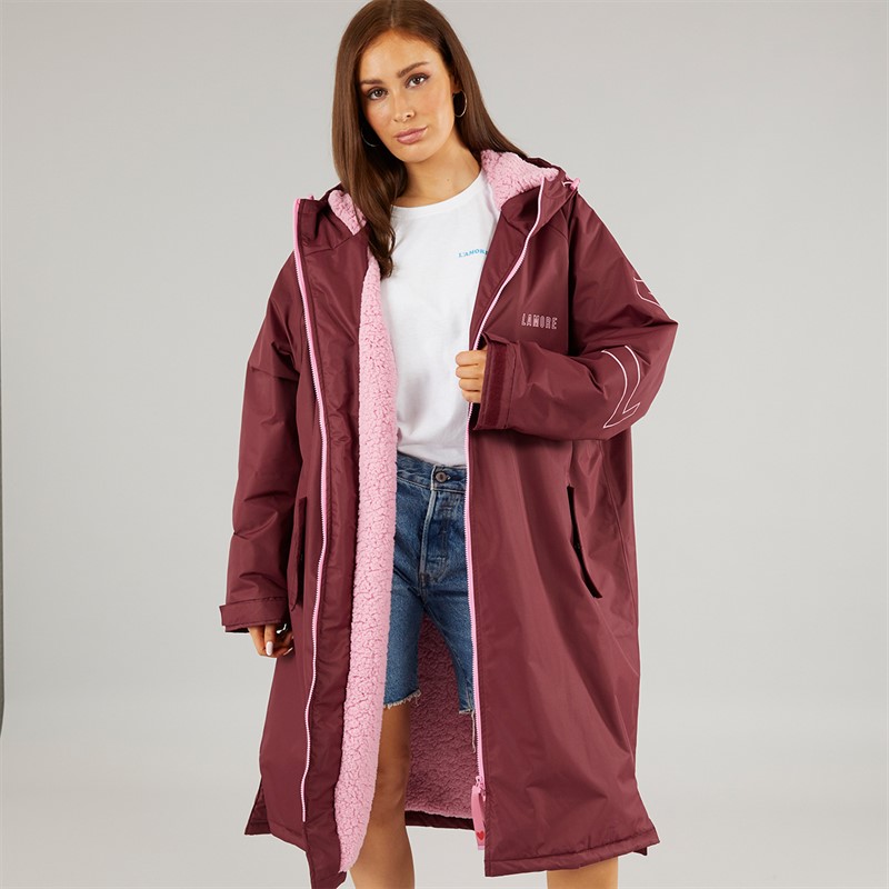 L'amore Couture Womens Owensboro Waterproof Changing Robe Burgundy