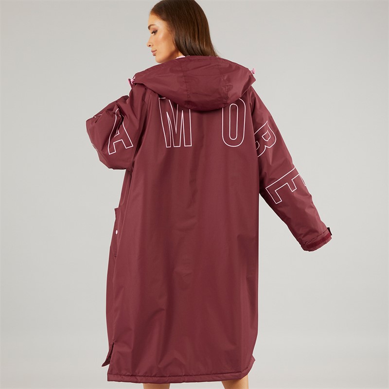 L'amore Couture Womens Owensboro Waterproof Changing Robe Burgundy