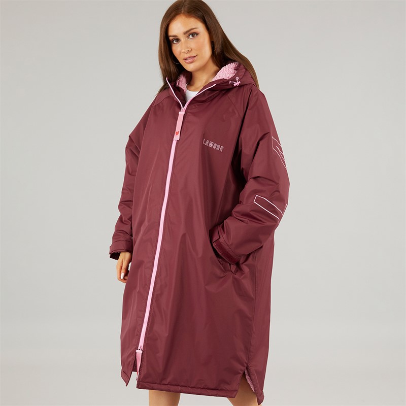 L'amore Couture Womens Owensboro Waterproof Changing Robe Burgundy