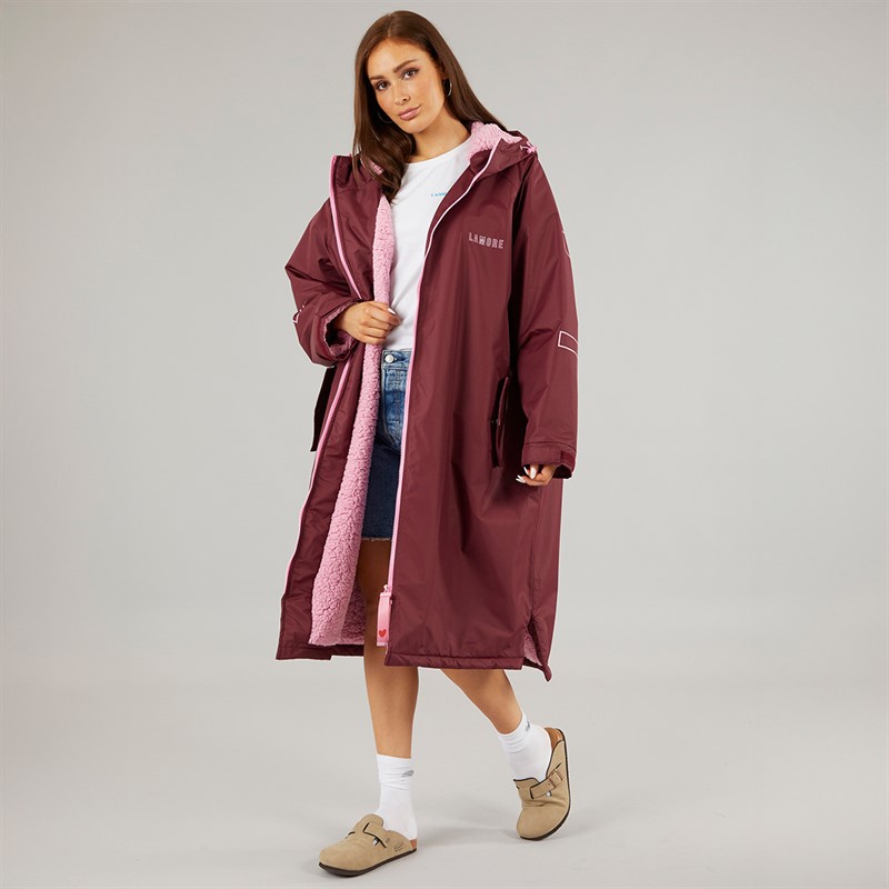L'amore Couture Womens Owensboro Waterproof Changing Robe Burgundy