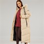 L'amore Couture Womens Madison Long Puffer Beige