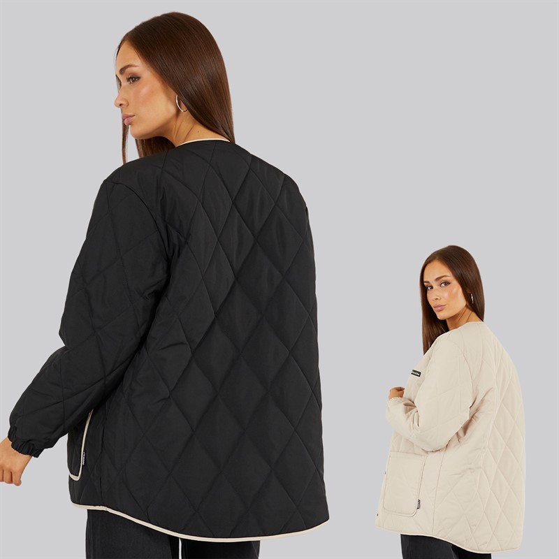 L'amore Couture Womens Hempstead Reversible Jacket Black