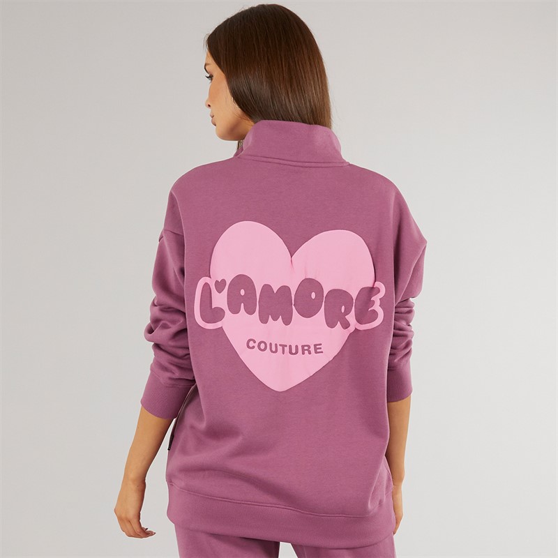 L'amore Couture Womens Burbank Sweatshirt Burgundy
