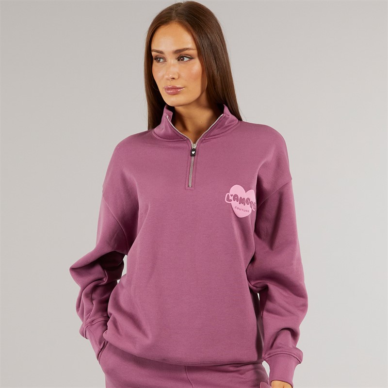 L'amore Couture Womens Burbank Sweatshirt Burgundy