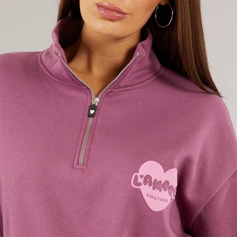 L'amore Couture Womens Burbank Sweatshirt Burgundy