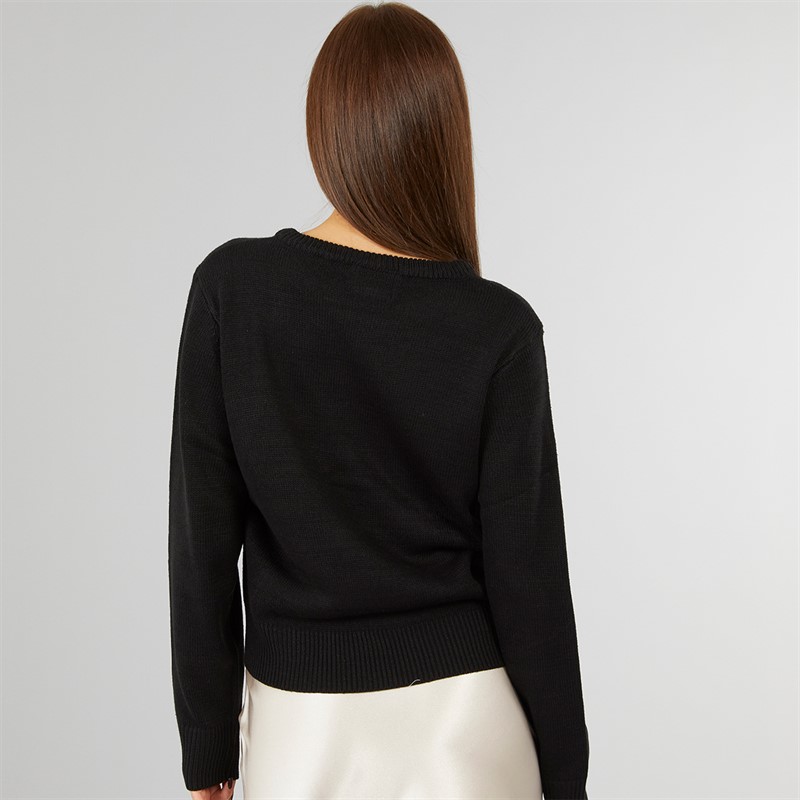 L'amore Couture Womens Festive Christmas Jumper Black