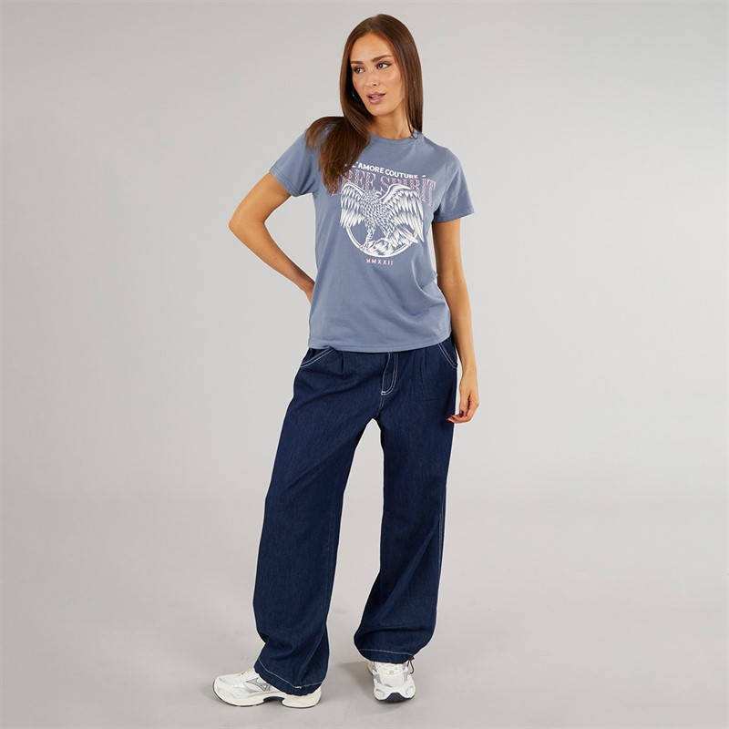 L'amore Couture Womens Serdona T-Shirt Charcoal