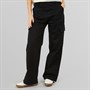 L'amore Couture Womens Clifton Wide Leg Cargo Trousers Black
