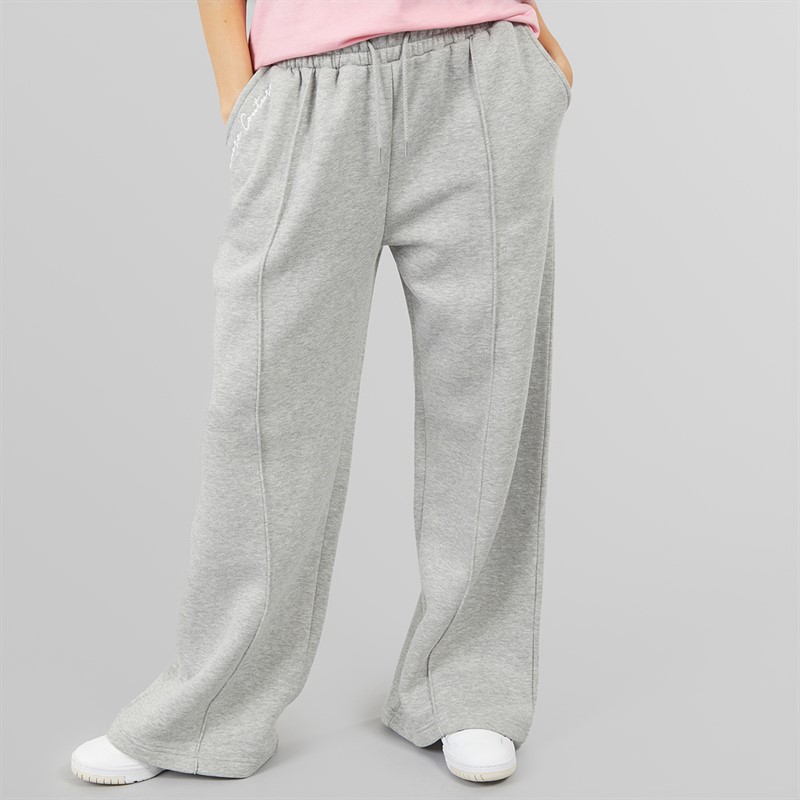 L'amore Couture Womens Carmel Wide Leg Joggers Grey Marl