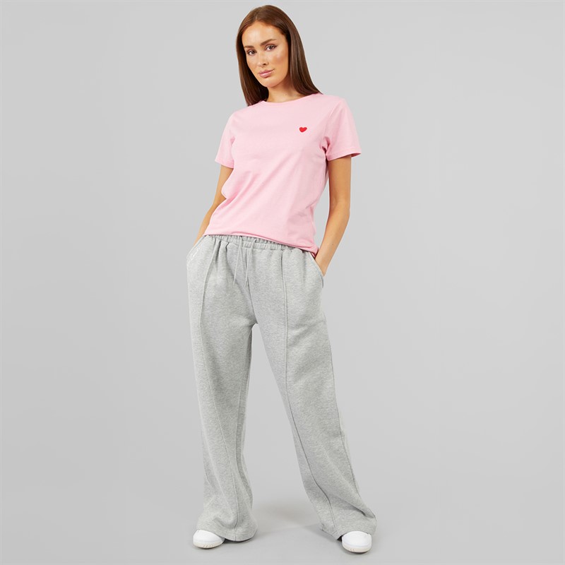 L'amore Couture Womens Carmel Wide Leg Joggers Grey Marl