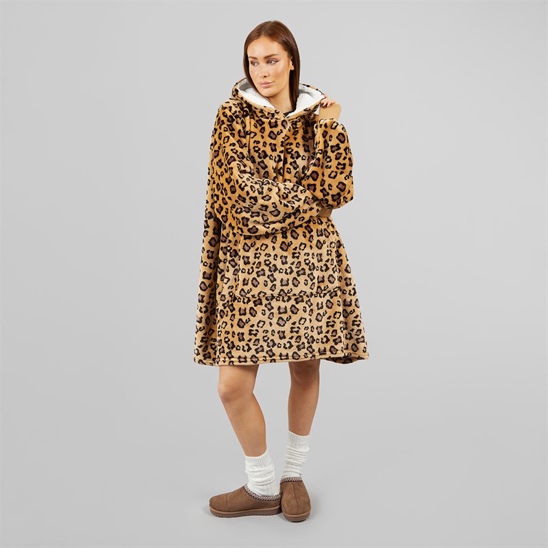 L'amore Couture Womens Animal Oversized Hoodie Multi