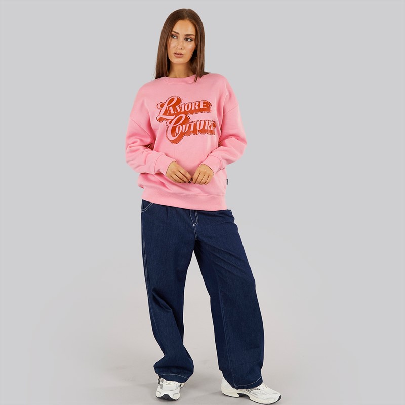 L'amore Couture Womens Denver Sweatshirt Pink