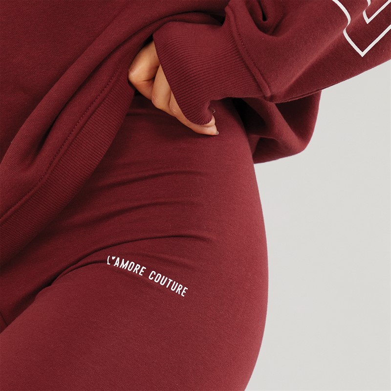 L'amore Couture Womens Ryleigh Leggings Burgundy