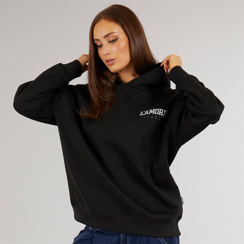 L'amore Couture Womens Desert Hoodie Black