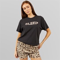 L'amore Couture Womens Sleep Pyjama Black/Leopard