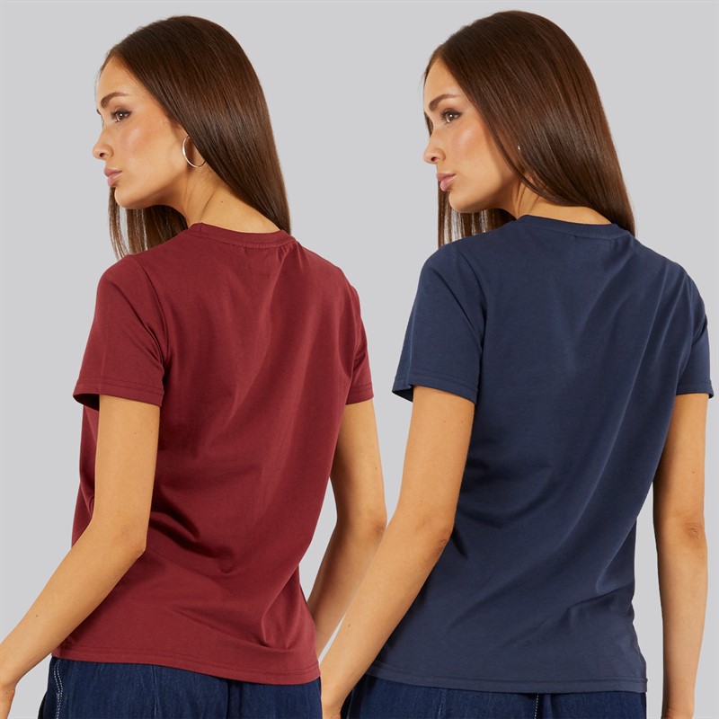 L'amore Couture Womens State Two Pack T-Shirts Burgundy/Navy